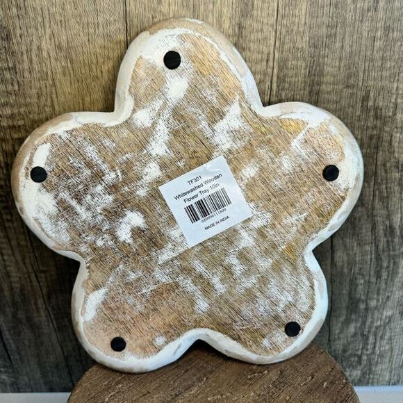 Rustic Flower Plate Whitewashed Decor NEW FAST SHIP - Picture 4 of 5